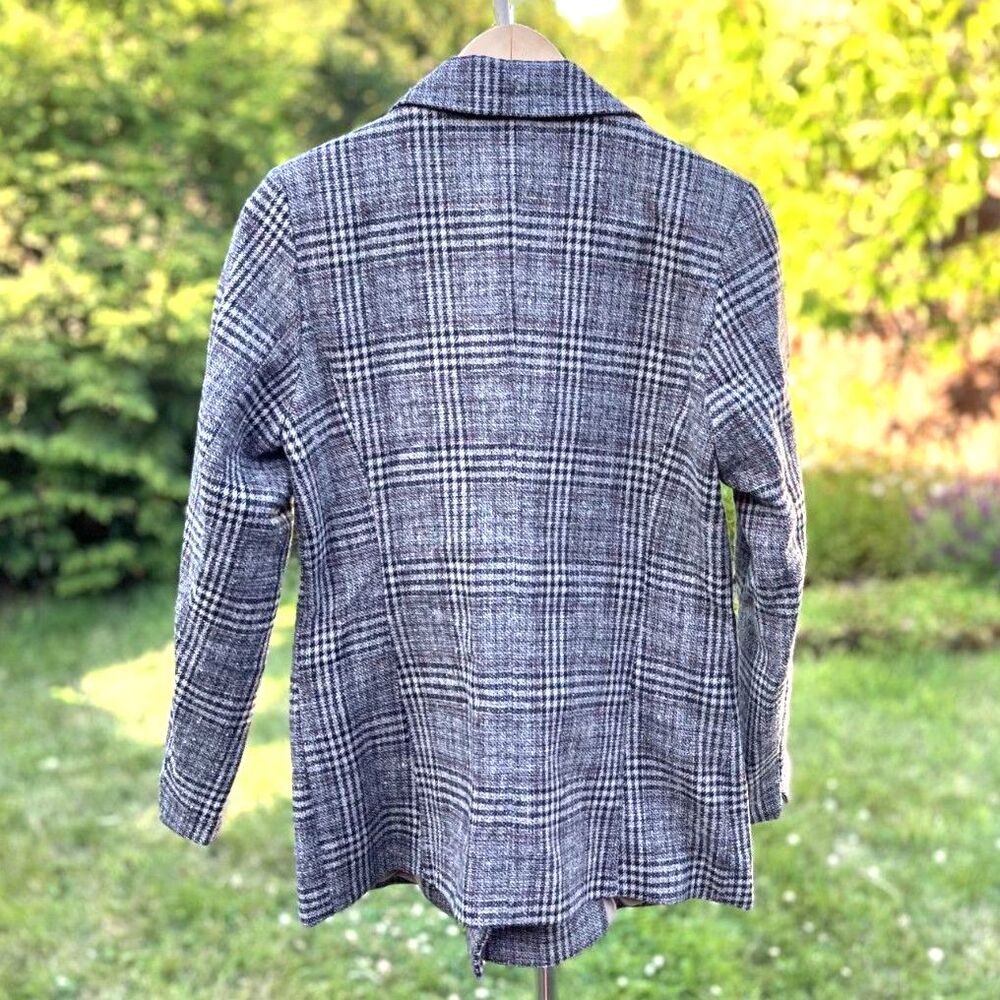 Elleven Houndstooth Plaid Double Breasted Blazer Women's Small Black Tweed NWT - Picture 4 of 11